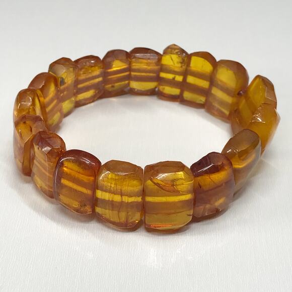 Vintage BALTIC AMBER Stretch BRACELET 20 Grams Dark and Light Honey Color - Picture 14 of 17